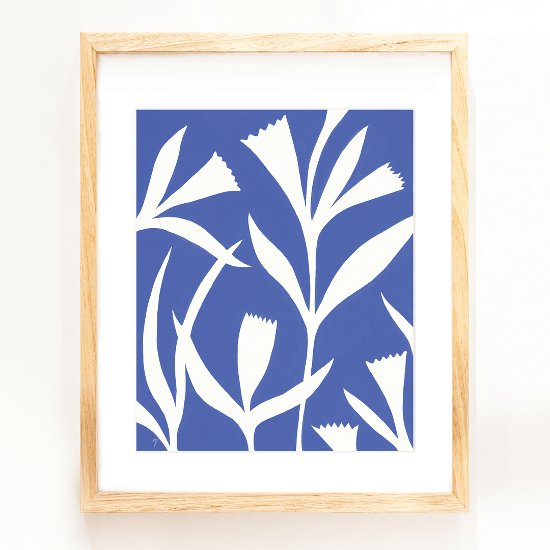 Blue Flowers Print - 8x10