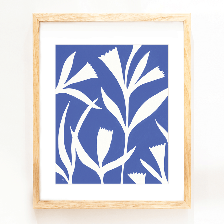 Blue Flowers Print - 8x10