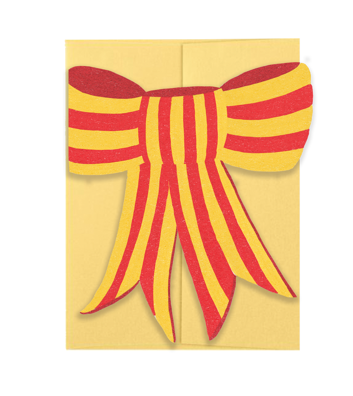 Stripy Bow - Die Cut Card