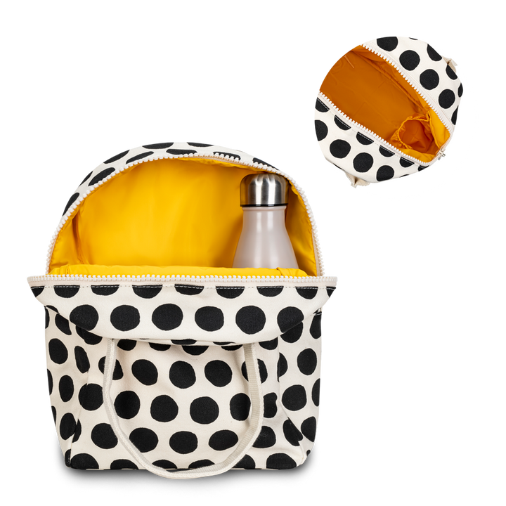 Zipper Lunch Bag - Dot Black + White