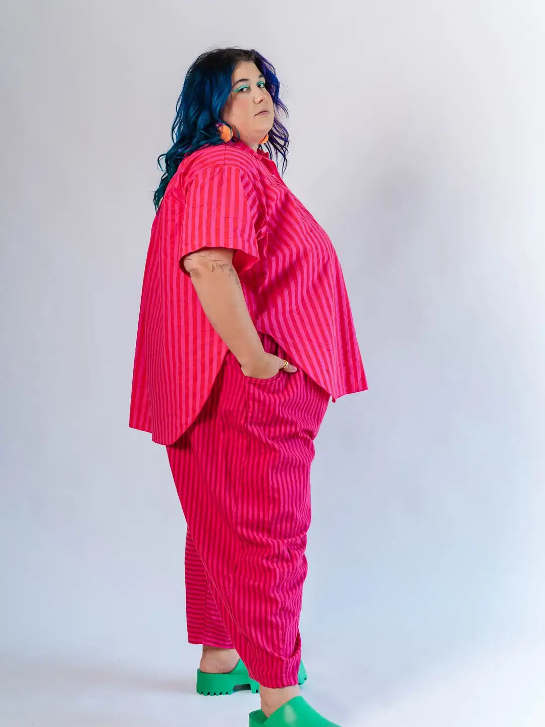 Pink Striped Balloon Pant