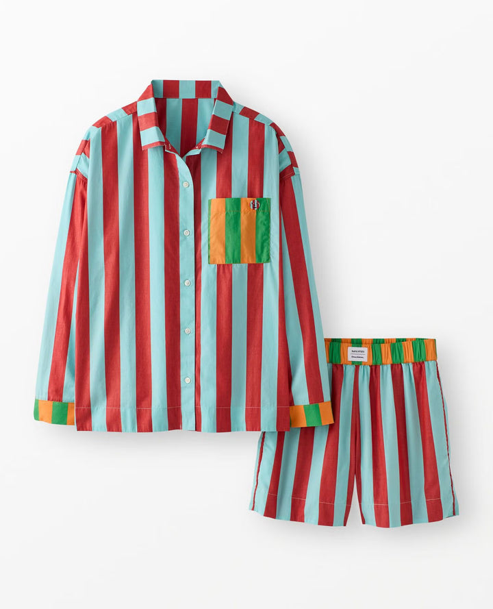 Poplin PJ Set - Warm Stripe