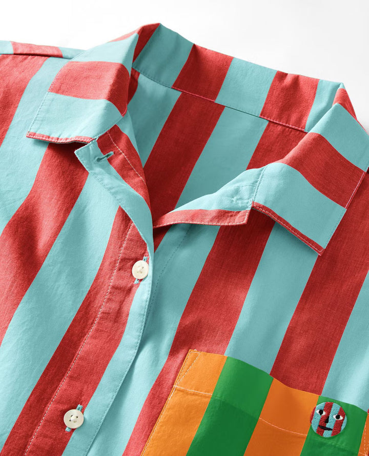 Poplin PJ Set - Warm Stripe
