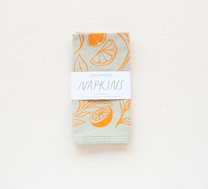 Clementine Linen Napkins - Set of 2