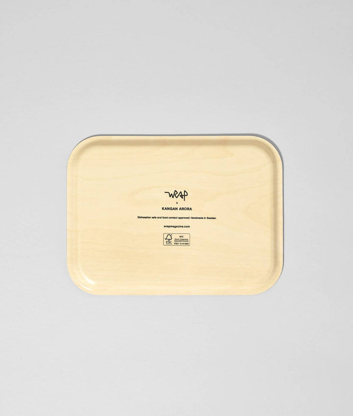 Red Gradient Check Mini Birch Serving Tray