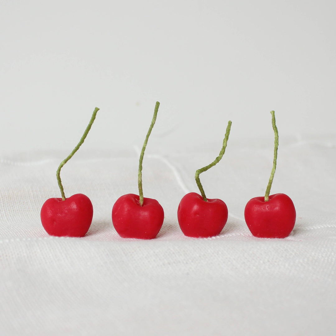 Cherry Beeswax Birthday Candles - 4 count  