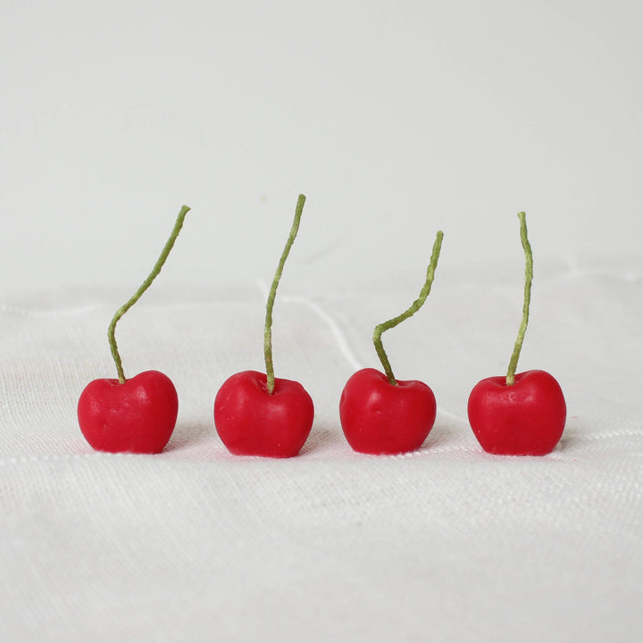 Cherry Beeswax Birthday Candles - 4 count  