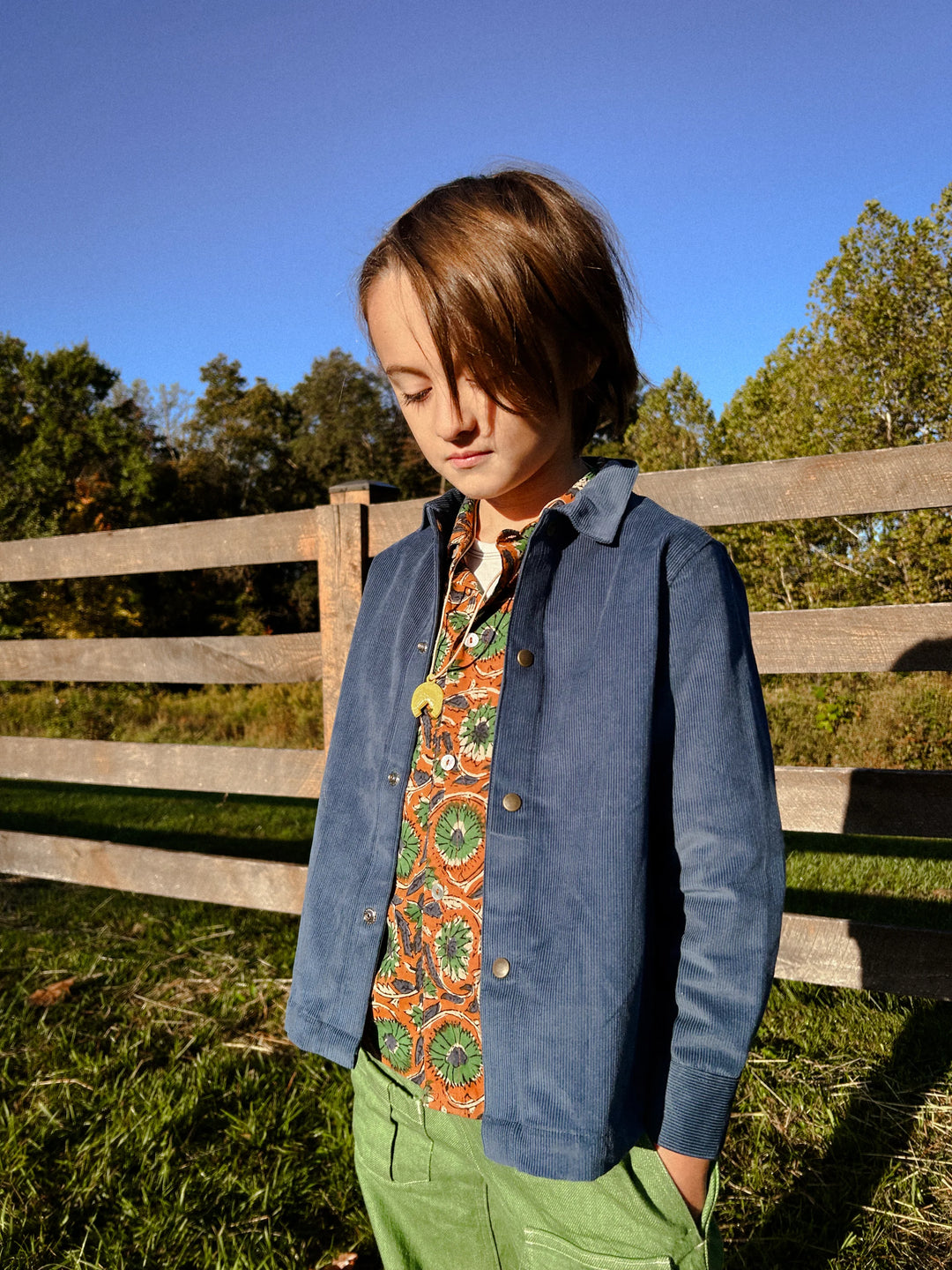 Hill Jacket in Marine Cord Thistle & Poppy Hill Jacket in Marine Cord Thistle & Poppy