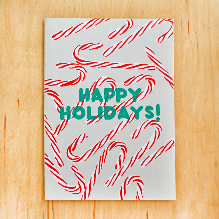 Holiday Candy Canes Greeting Card