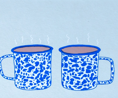 Enamel Cups Greeting Card