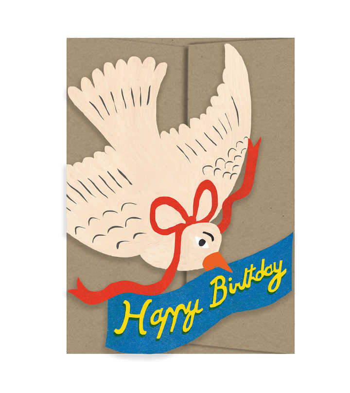 Happy Birthday Bird - Die Cut Card
