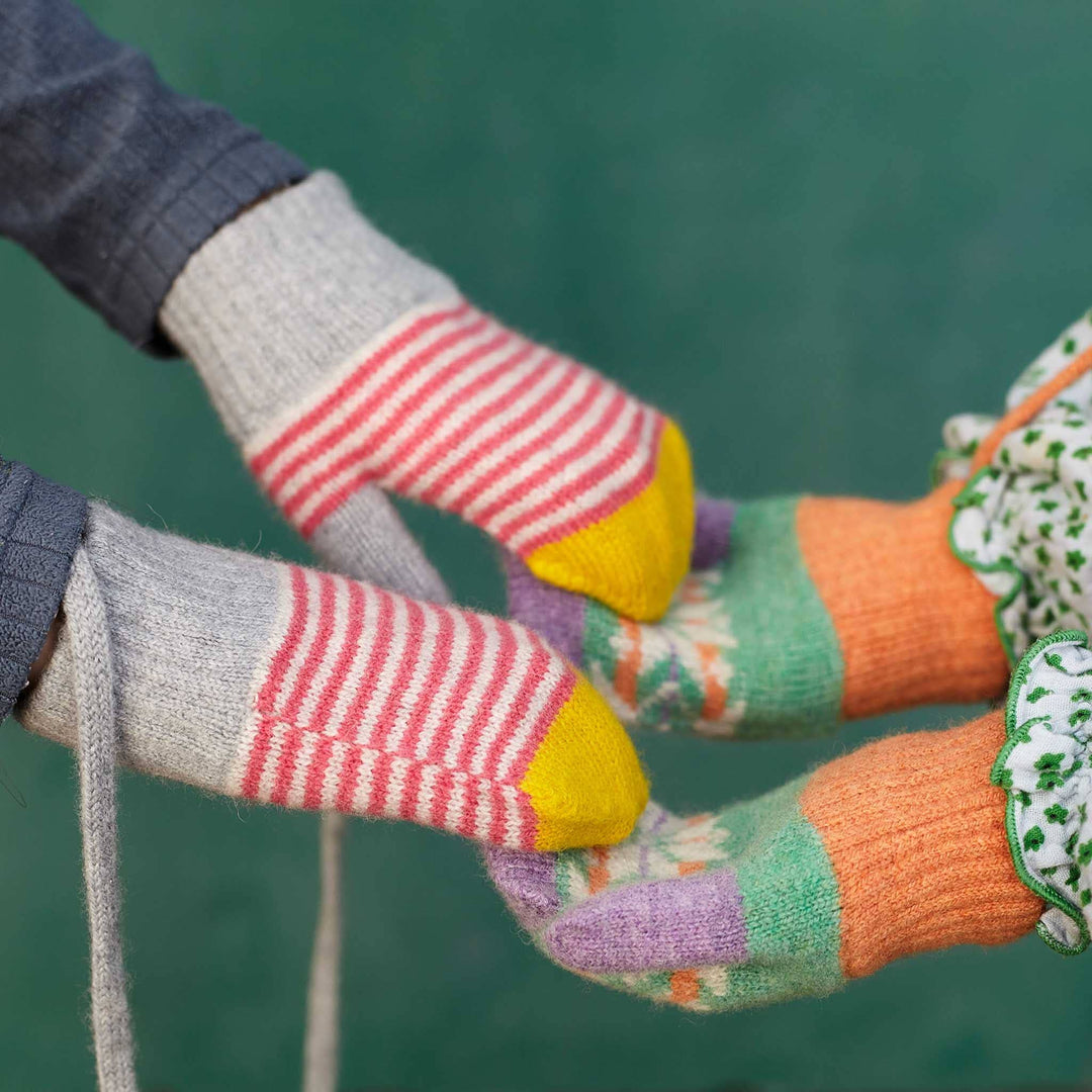 Kids' Patterned Lambswool Mittens & Gloves