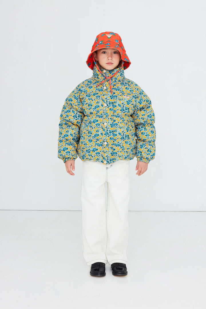 Flower Pattern Short Padded Jacket