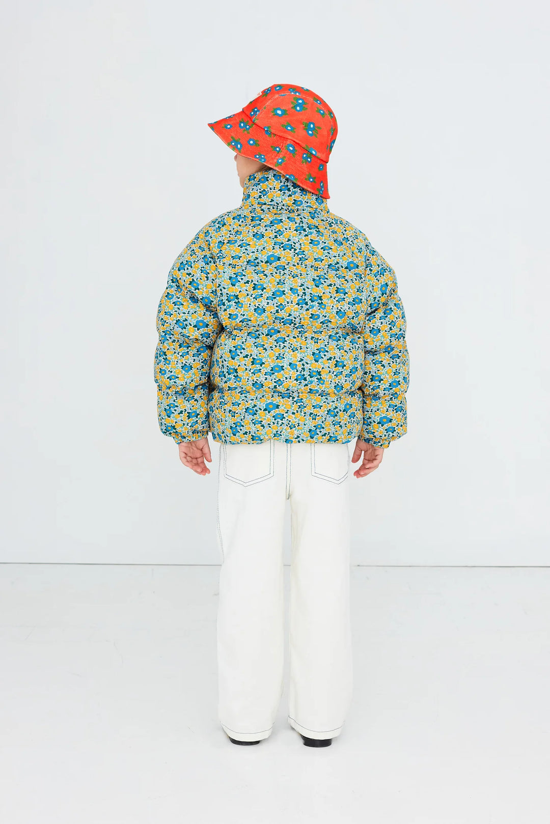 Flower Pattern Short Padded Jacket