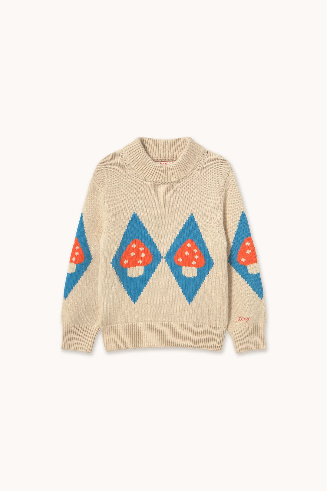 Mushroom Diamonds Mockneck Sweater