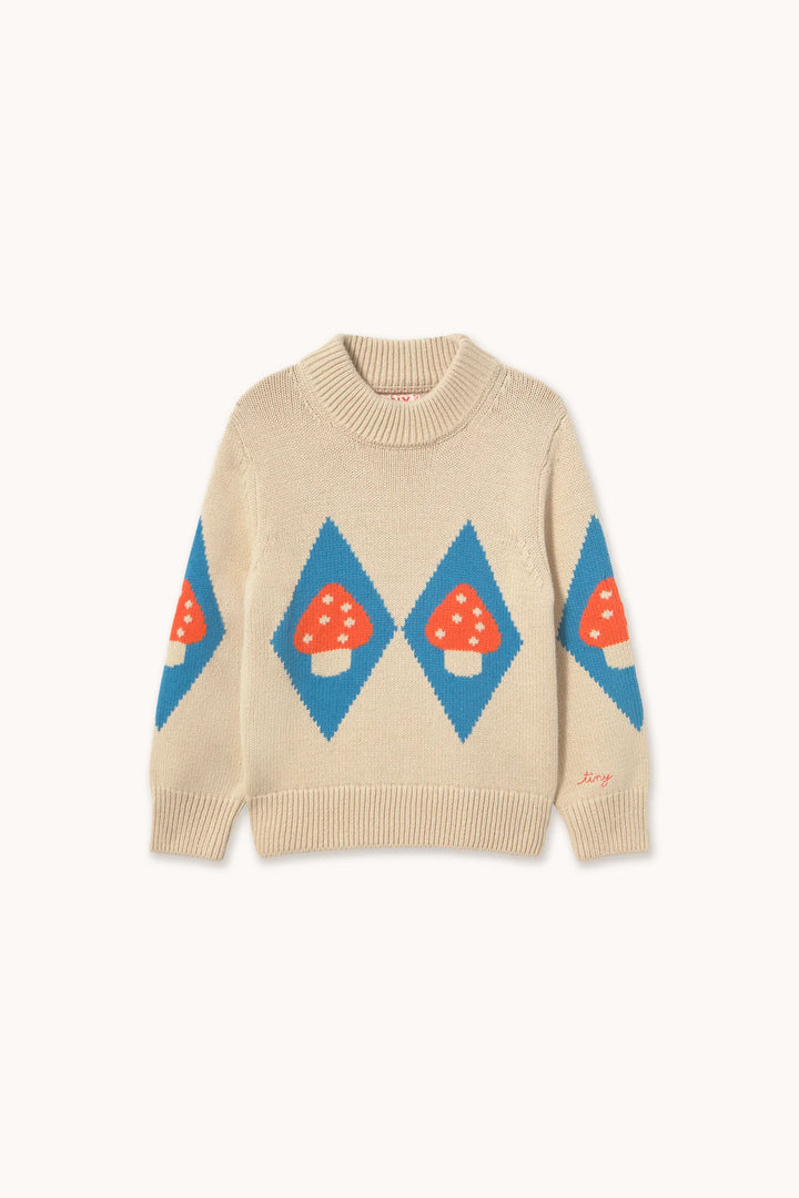 Mushroom Diamonds Mockneck Sweater