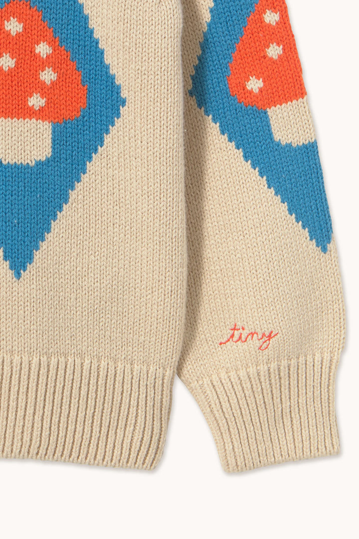 Mushroom Diamonds Mockneck Sweater
