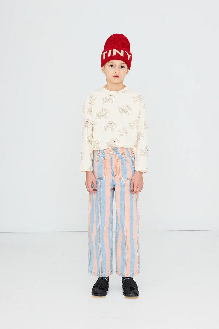 Pink Stripes Denim Pants