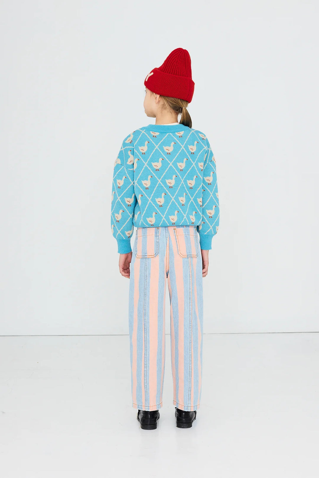 Pink Stripes Denim Pants