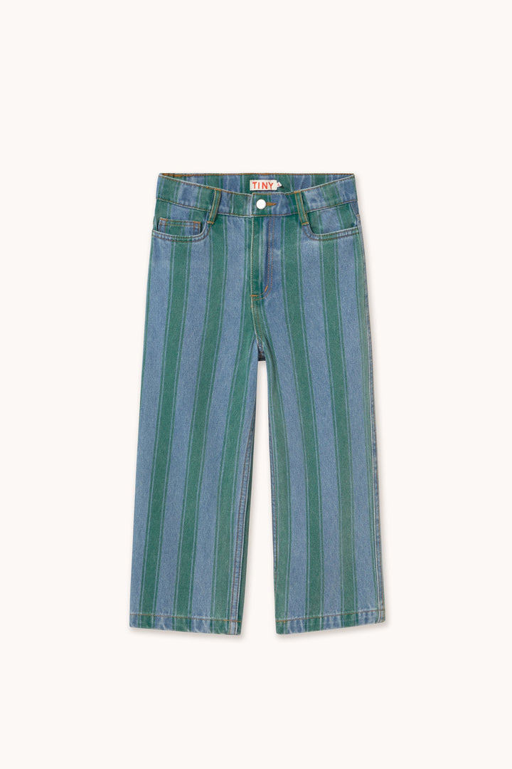 Retro Stripes Straight Denim Pant