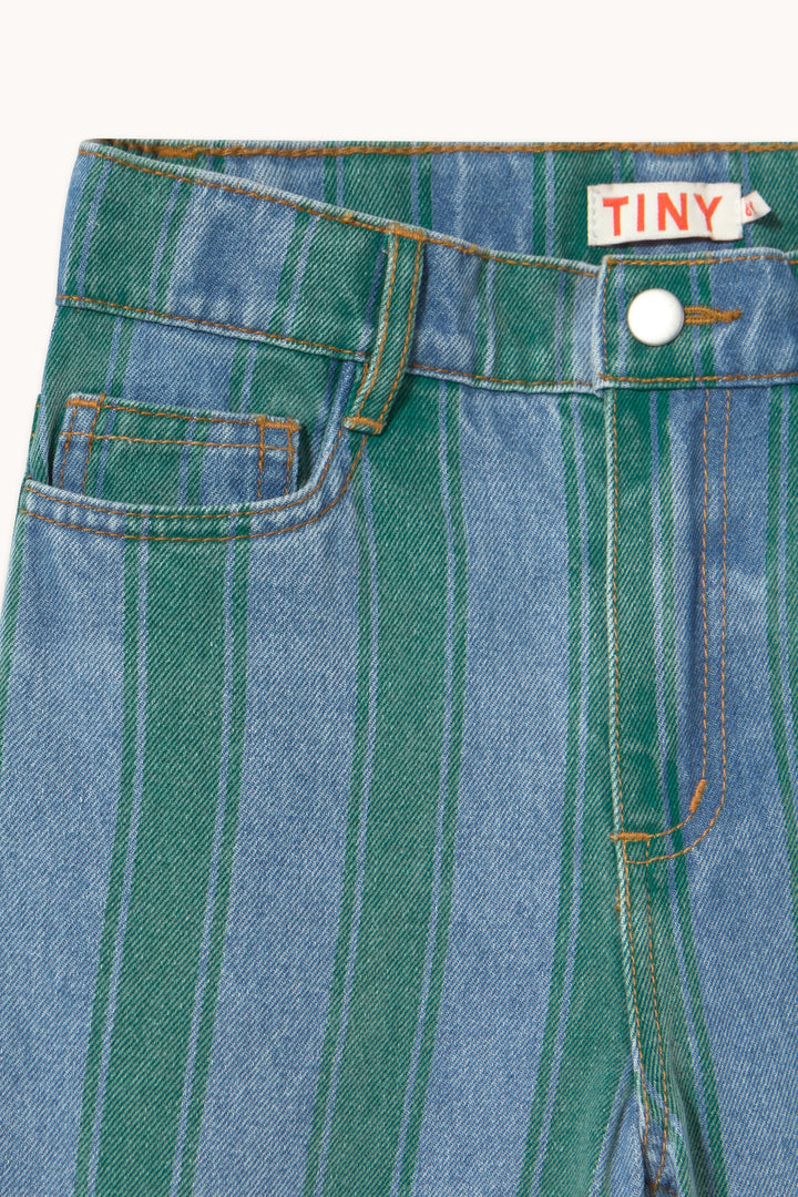 Retro Stripes Straight Denim Pant