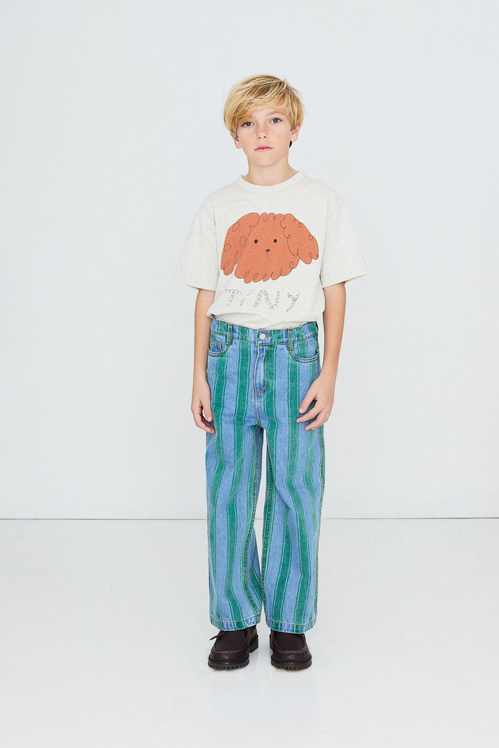 Retro Stripes Straight Denim Pant