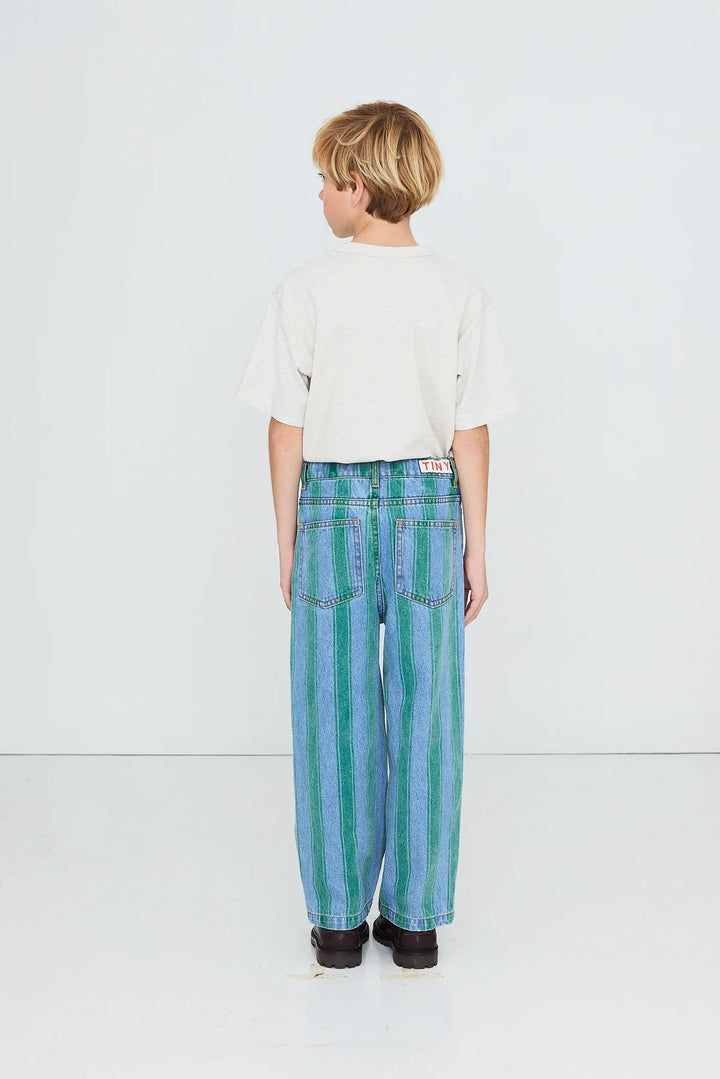 Retro Stripes Straight Denim Pant