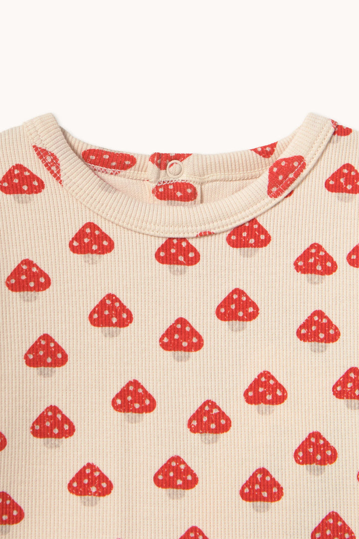 Mini Mushrooms Aop Rib Baby Tee