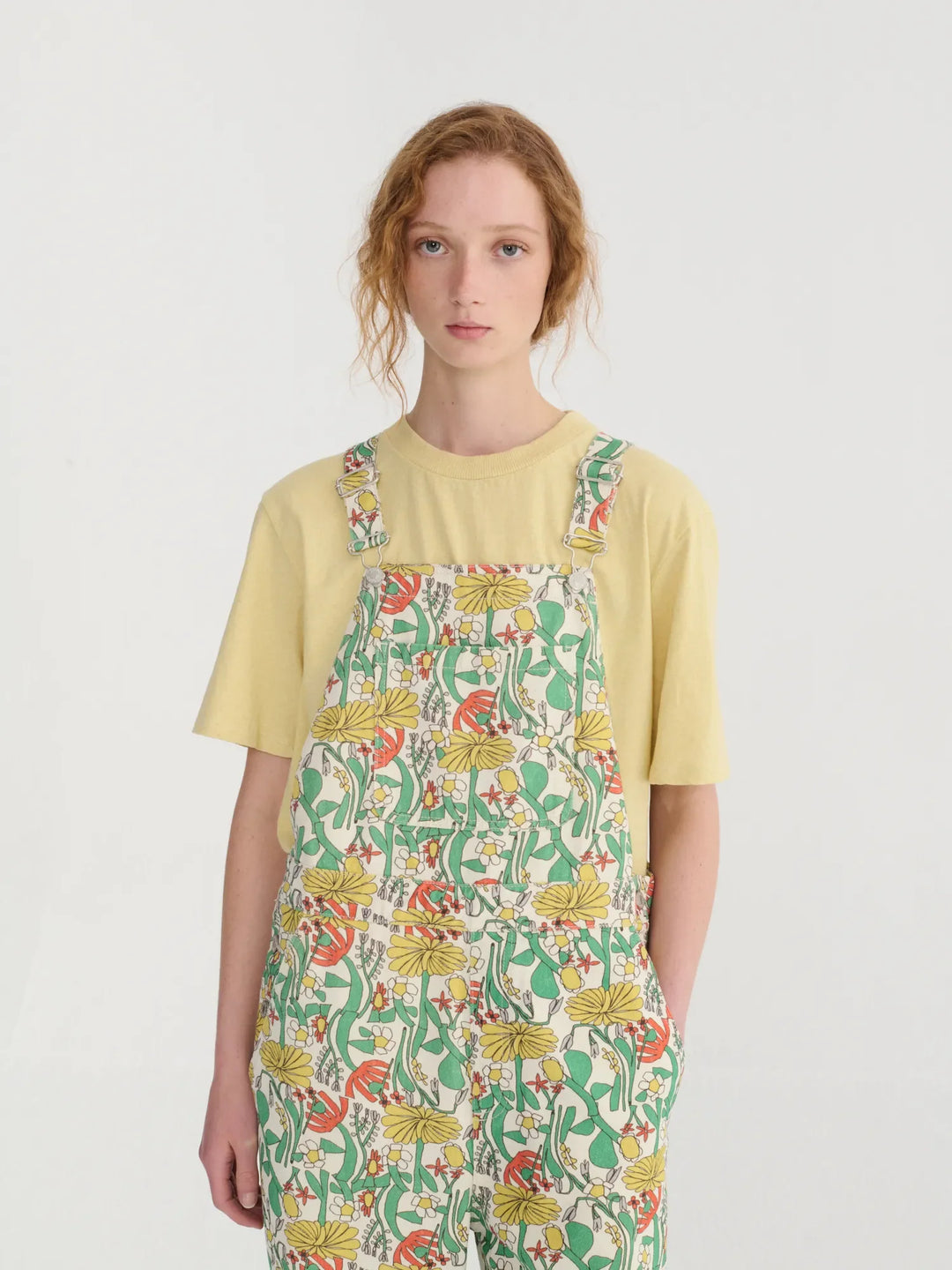 Color Herbalist pattern twill dungaree