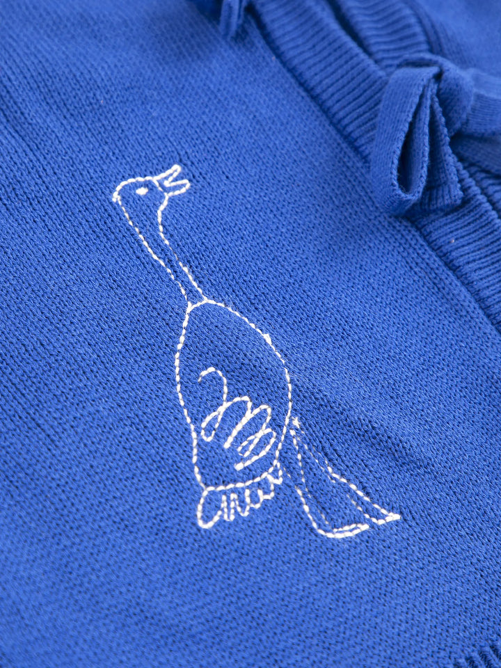 Summer trip bird cotton cropped cardigan