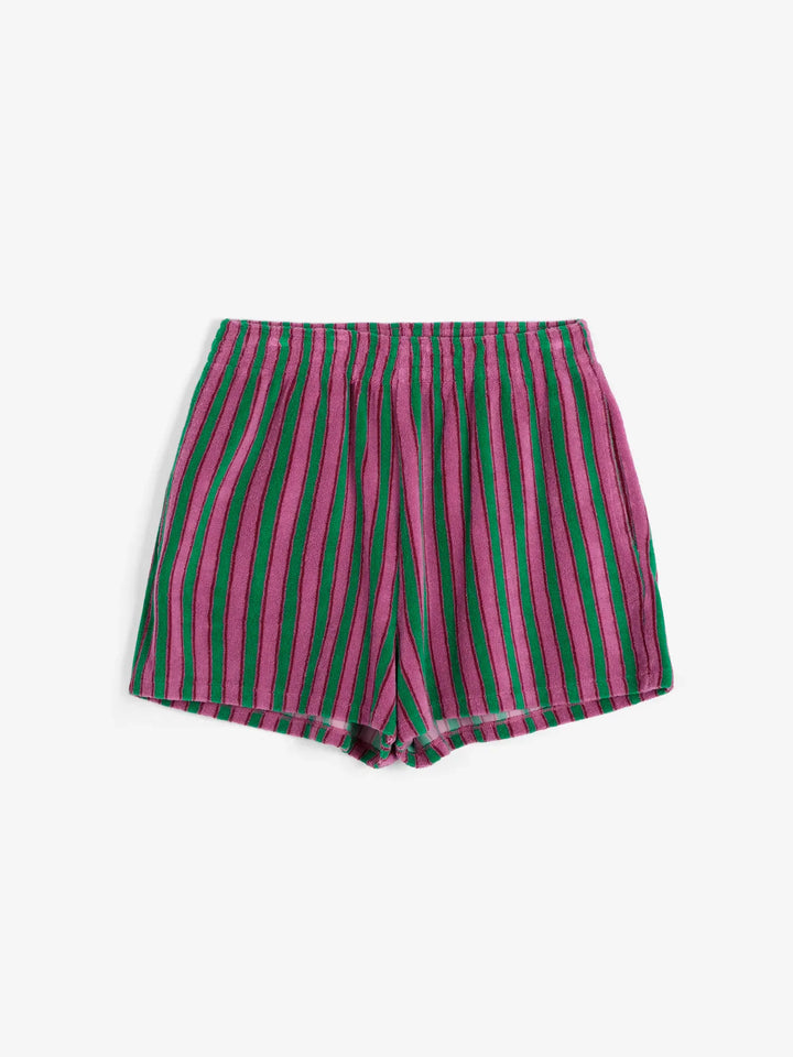 Striped terry shorts