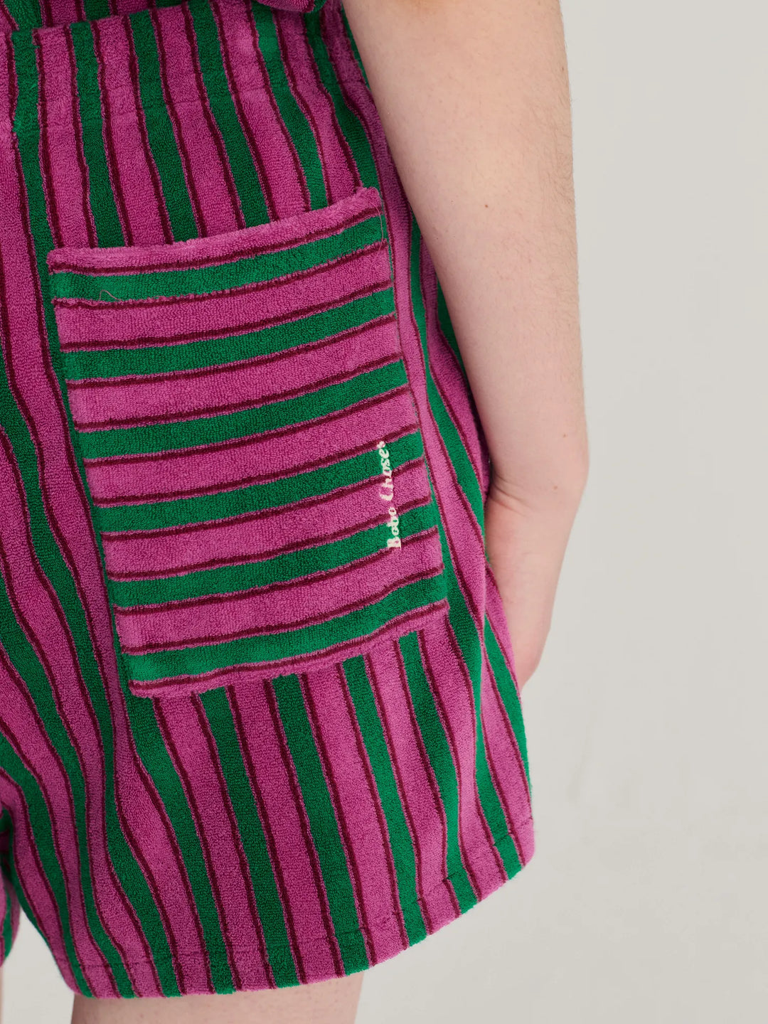 Striped terry shorts