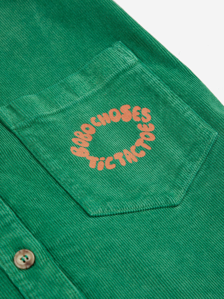 Tic Tac Toe Corduroy Shirt Dress