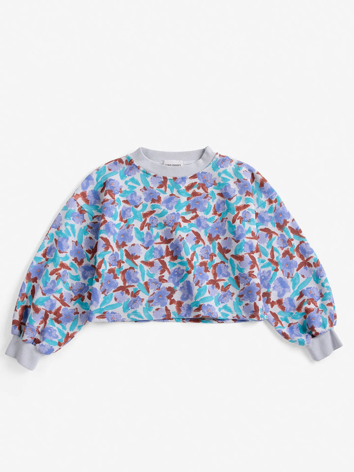 Watercolor All Over Cropped Sweatshirt