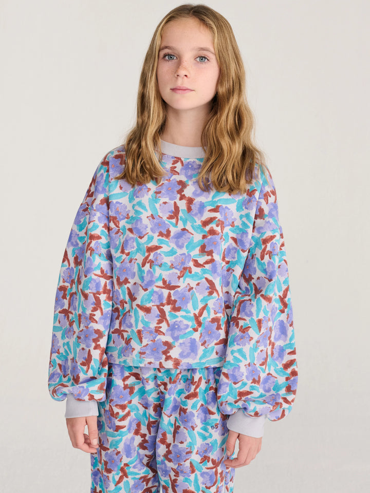 Watercolor All Over Cropped Sweatshirt