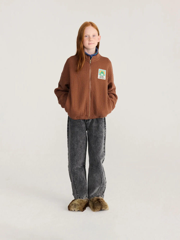 Beast Tag Zipped Quilted Sweatshirt