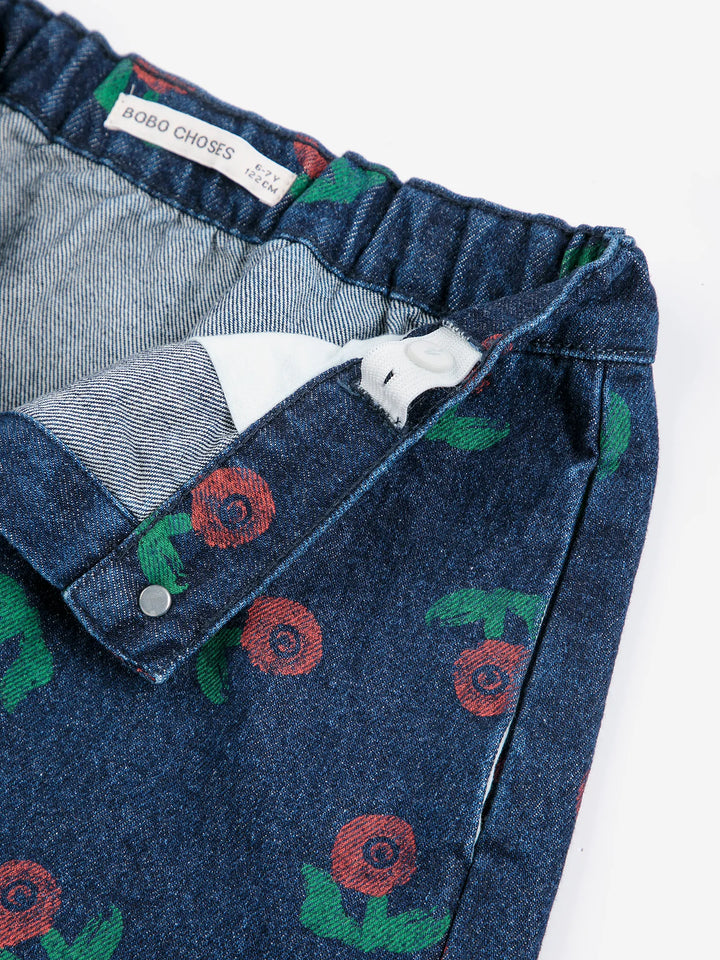 Stamp Bloom Denim Skirt