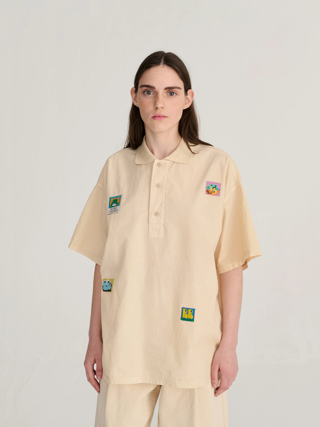 Oversize Poplin Polo Shirt