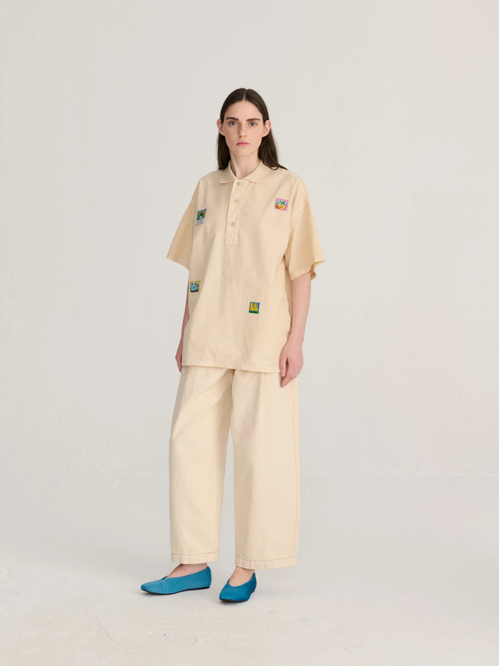 Oversize Poplin Polo Shirt