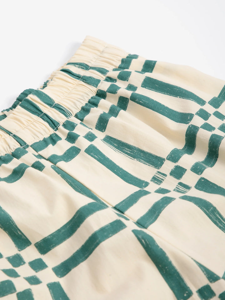 Square All Over Cotton Baggy Pants