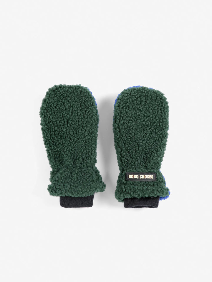 Color Block Mittens - Green/Blue