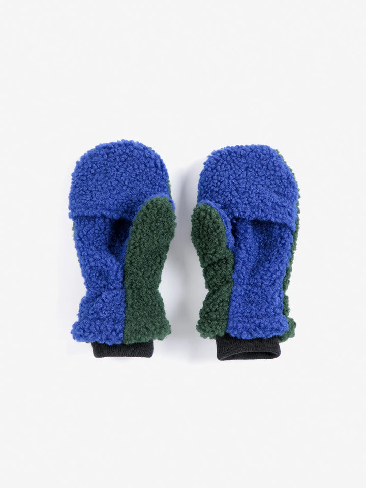 Color Block Mittens - Green/Blue