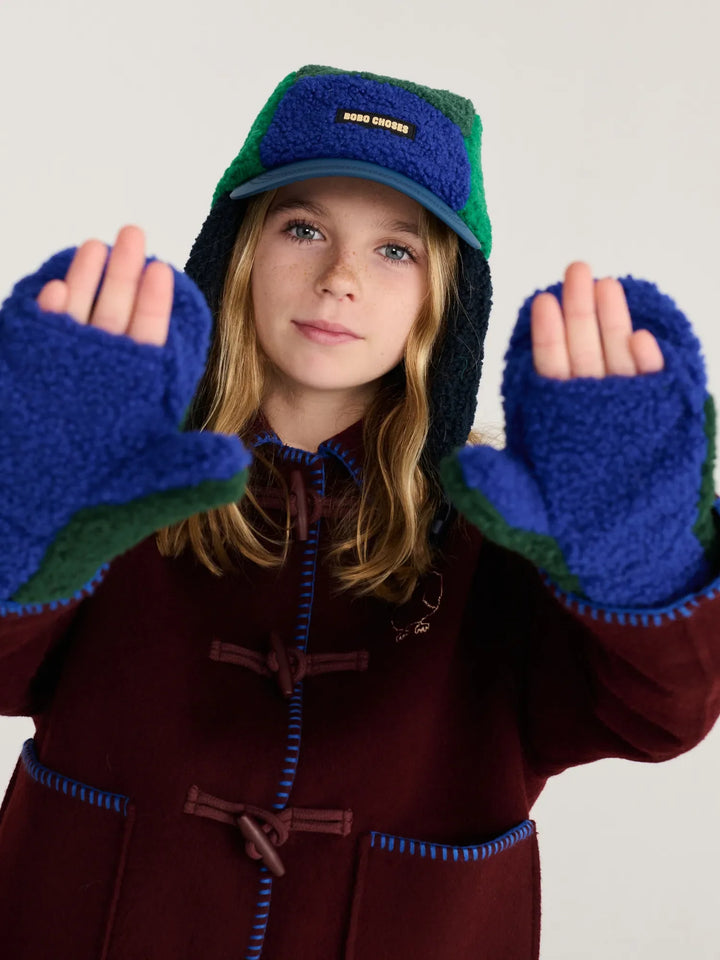 Color Block Mittens - Green/Blue