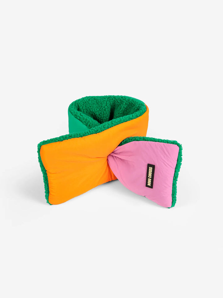 Color Block Neck Warmer - Pink/Green/Orange