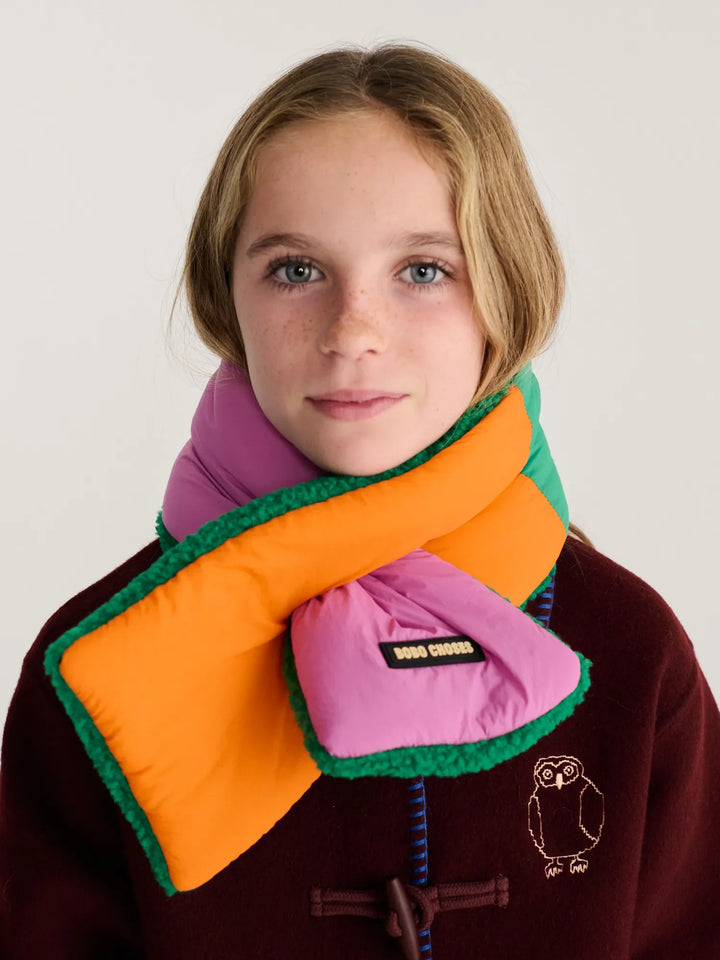 Color Block Neck Warmer - Pink/Green/Orange