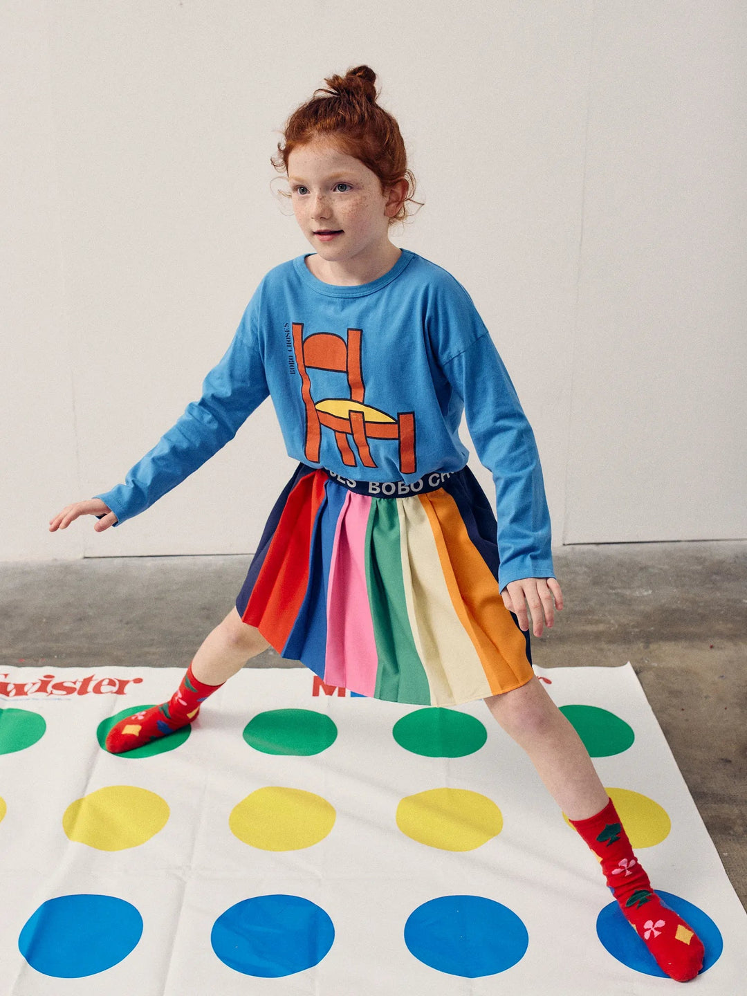 Color Block Pleated Skirt