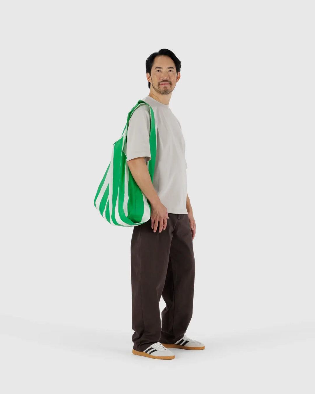 Big Baggu - Green Painted Stripe