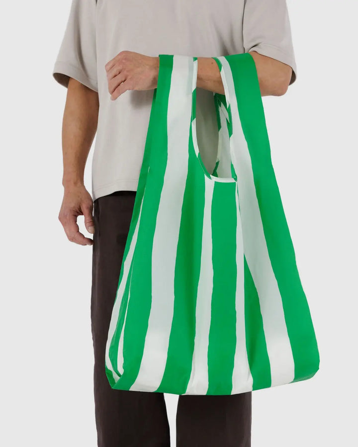 Big Baggu - Green Painted Stripe