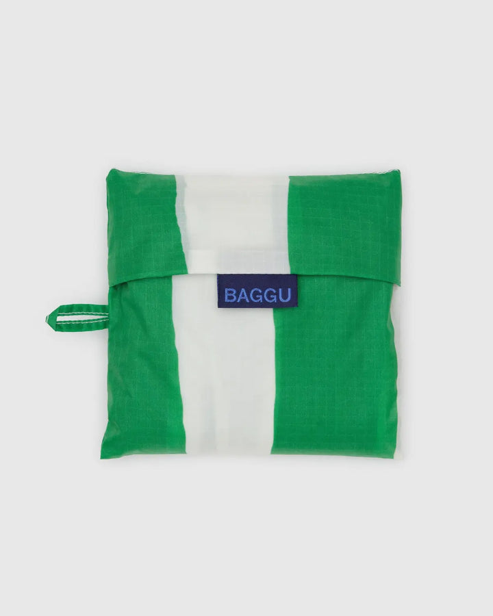 Big Baggu - Green Painted Stripe