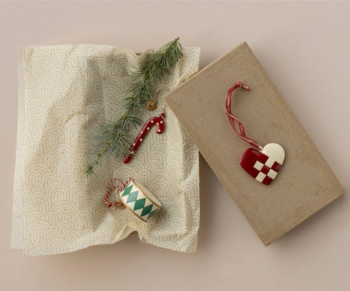 Metal ornament, Heart, Small - Red